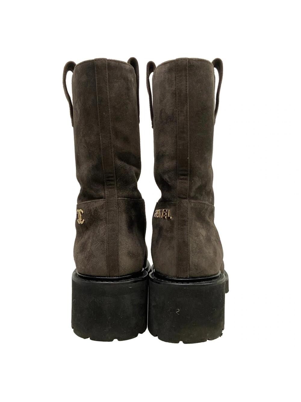 Chanel Dark Brown Black Suede Women's #339839C10B - Picture 6 of 12
